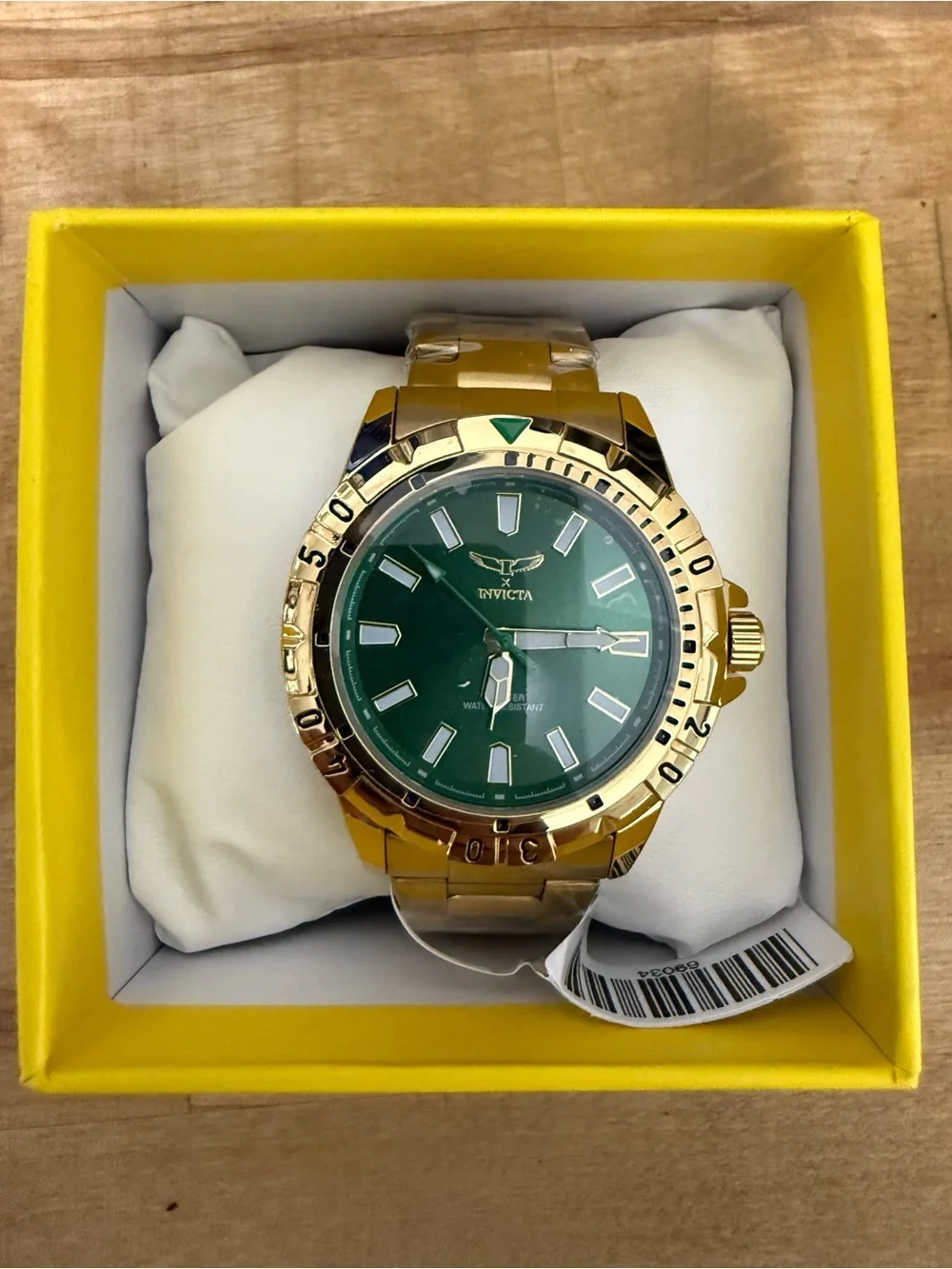 Invicta Gold Tone Men's Watch with Green Dial